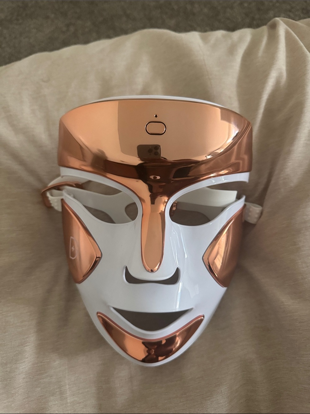 LED Facial Rejuvenation Mask in White & Rose Gold